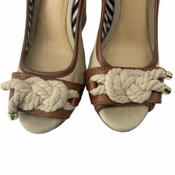 Gianni Bini Nautical Wedge Heels Cork Rope 8.5 - Picture 4 of 9